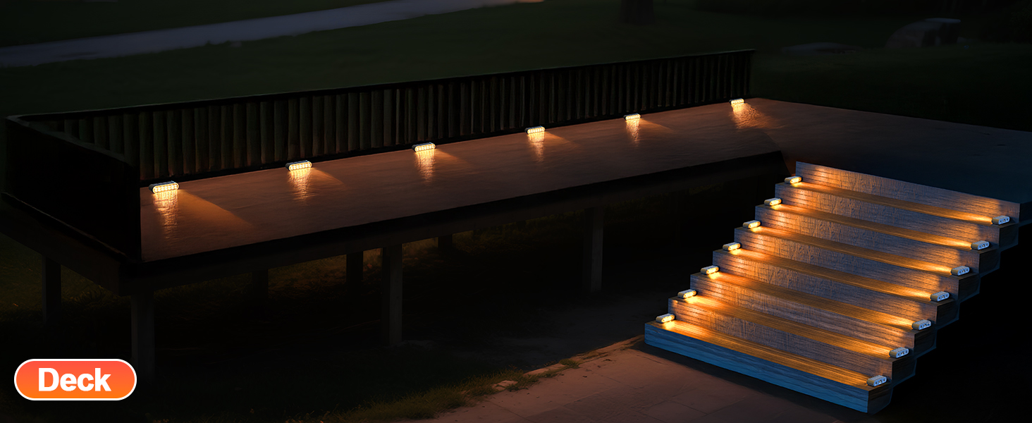 solar deck lights outdoor waterproof
