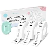 Anycash Labels N12 Label Maker Tape, 14x40mm(0.55"X1.57") Direct Thermal Label Stickers Paper, 3 ...