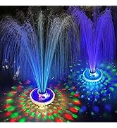 LanPool Floating Water Fountain with Underwater Lights, Powered Pump Outdoor, 2 Modes Sprinkler W...