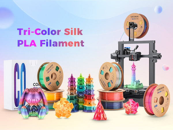 Tri-coloc silk PLA filament