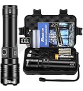 Rechargeable Flashlights 2000 High Lumens Long Range 3280 FT, Super Bright USB C LED Flashlight L...