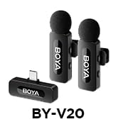 BOYA BY-V20 USB-C Wireless Microphone for Android Type-C,iPhone 16/15,328FT Los Range,9H Battery,...