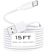 Car Carplay Cable for iPhone 16 15 Pro Max/Pro/Plus (15FT) Durable TPE Long USB to USB C Cable fo...