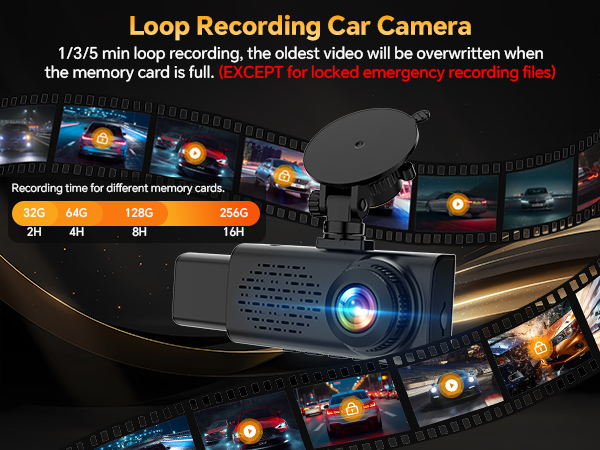 dash cam front and rear inside/cabin car camera