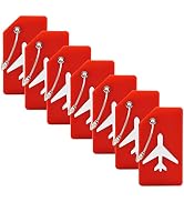 7 Pack Silicone Luggage Tag Baggage Handbag Travel Suitcase Tags with Name ID Card Perfect to Qui...