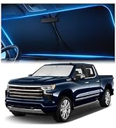 Windshield Sunshade for Chevrolet Silverado 2019-2026 - Innovative No-Light-Pass Technology, Mirr...