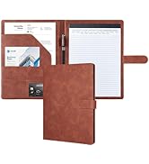 Mymazn Padfolio Portfolio Folder, Faux Leather Interview Resume Folder with Document Organizer &amp; ...