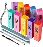 FANDAMEI Nail Buffer Kit, 10 PCS Nail Buffer Block with Different Grit, Nail Buffers, Nail Buffin...