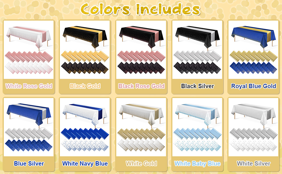 black gold party decorations