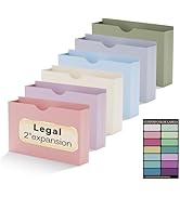 NORDUN Plastic 2 Inch Manila File Jackets,Legal Size,12 Pack Manilla Pocket Folders,Expandable Fi...