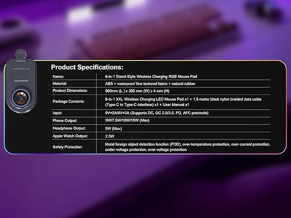 Wireless Charging Mouse Pad