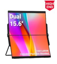 Ingnok 15.6Inch Dual Portable Monitor, Foldable Screen for Laptop