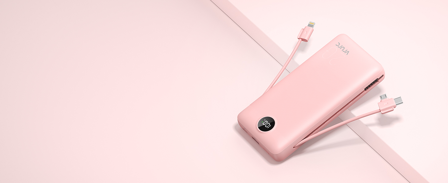 20000mah power bank with cables