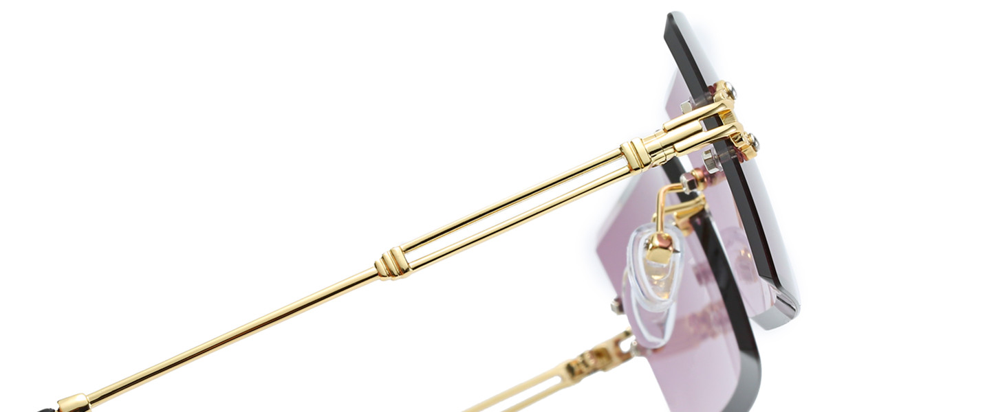 Retro Rimless Rectangle Sunglasses