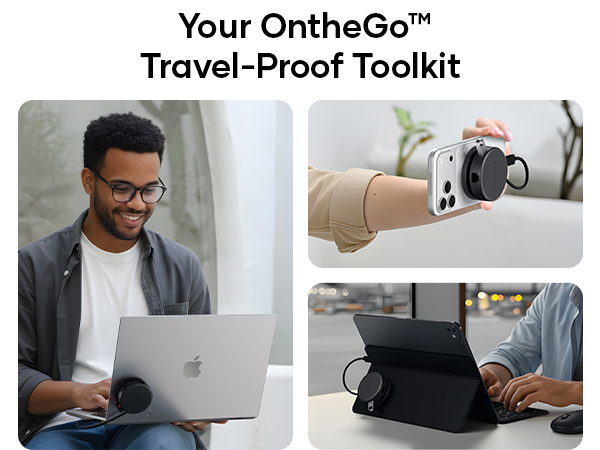 Satechi OntheGo 7-in-1 USB-C Hub, Compact Magnetic Multiport Adapter, Coiled Cable