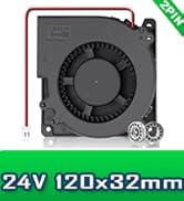 Wderair 120mm x 32mm 24V DC Radial Centrifugal Blower Fan 2Pin Ball Bearing High Speed for DIY Co...