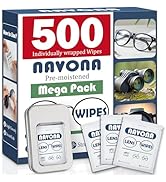 500 Count Lens Wipes for Eyeglasses – Pre-Moistened, Individually Wrapped Eyeglass Cleaning Wipes...