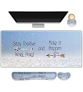 Lauspuck Desk Mat, Gaming Mouse Pad Wrist Rest Support Combo, XXL Large Mousepad + Keyboard Wrist...