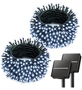 Brightown Solar String Lights Outdoor, 2 Pack Total 80FT 200 LED Solar Powered String Lights Wate...