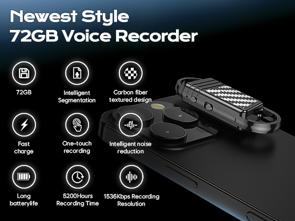 72GB Voice Activated Recorder
