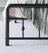 Lutown-Teen 12 Inch Twin Bed Frames with Victorian Vintage Headboard and Footboard, No Box Spring...