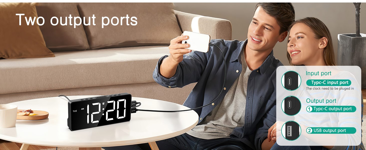 Digital Alarm Clock for Bedroom, LED Alarm Clock