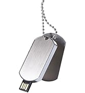 CHUYI Novelty Metal Military Card Shape 128GB USB 2.0 Flash Drive Necklace Pen Drive Data Storage...