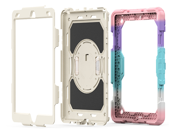 SEYMAC stock Case for iPad 9th 8th 7th Generation 10.2'', Full-Body Drop Protection colorful Pink