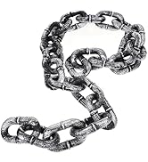MAGICLULU 1M Realistic Halloween Big Iron Chain Plastic Iron Chain Halloween Decoration Fake Chai...
