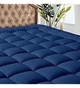 MATBEBY Bedding Quilted Fitted King Mattress Pad Cooling Breathable Fluffy Soft Mattress Pad Stre...