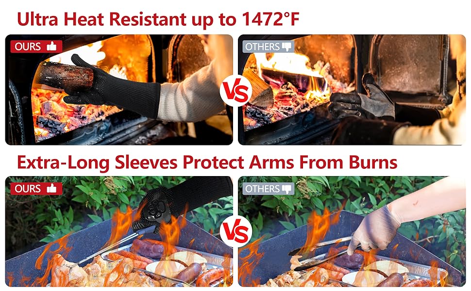 bbq gloves heat resistant cooking