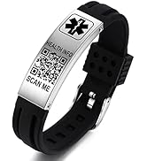 Theluckytag Medical Bracelets for Men Women with QR Code Medical Alert ID Bracelets for Sport Tra...