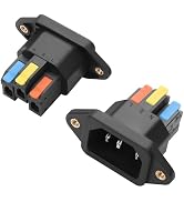 JSADZKJ IEC C14 Solderless Quick-Connect Panel-Mount Plug, 10A 250V C14 Input Module Power Socket...