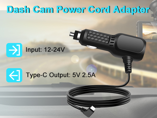 USB C dash cam charger