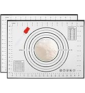 Silicone Pastry Mat 2 Pack Non Stick Baking Mat with Measurement Small Non Slip Silicone Baking M...