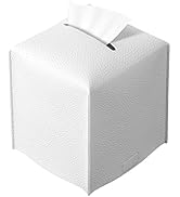 REGELETO Square Tissue Box Cover, Pu Leather Tissue Box Holder with Bottom Belt Modern Stylish Ti...