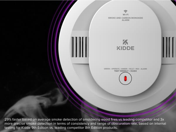 Kidde 30CUAR-W Smart Smoke and CO Fire Alarm + Kidde App advanced sensing technology-Mobile