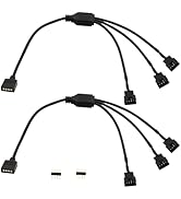 LANMINGLEL 4 Pin RGB Splitter Cable 12V 4Pin Female to SM 4Pin Male RGB Extension Power Cable PC ...