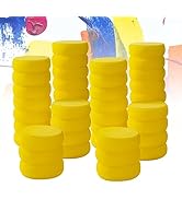 50 Pack Round Painting Sponge 2.9 inch, Yellow Watercolor Synthetic Sponge, Artist Sponge for Fac...