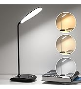 DEEPLITE Battery Operated Desk Lamp, LED Desk Light 3 Lighting Modes Stepless Dimming, Table Lamp...