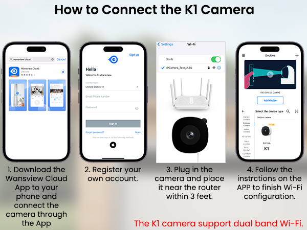 How to connect the K1 window camera