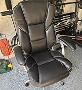 Giantex Executive Office Chair, Leather Ergonomic Computer Desk Chair w/Rocking Function, Padded ...