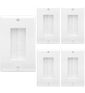 LEENUE Brush Wall Plate, 5 Pack Single Gang Wall Plate Cable Pass Through for Low Voltage Wires, ...