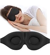 3D Sleep Mask for Side Sleeper, 100% Light Blocking Sleeping Eye Mask for Women Men, Contoured Cu...