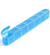 Daviky Weekly Pill Organizer, Large 7 Day Pill Box, Travel Pill Case, Daily Pill Dispenser for Vi...