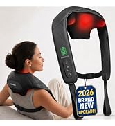CuPiLo Cordless Neck Massager with Heat for Pain Relief Deep Tissue-[2026 Upgraded], 4D Shiatsu D...