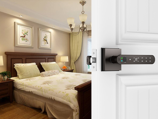 Bedroom Door Lock with keypad grey