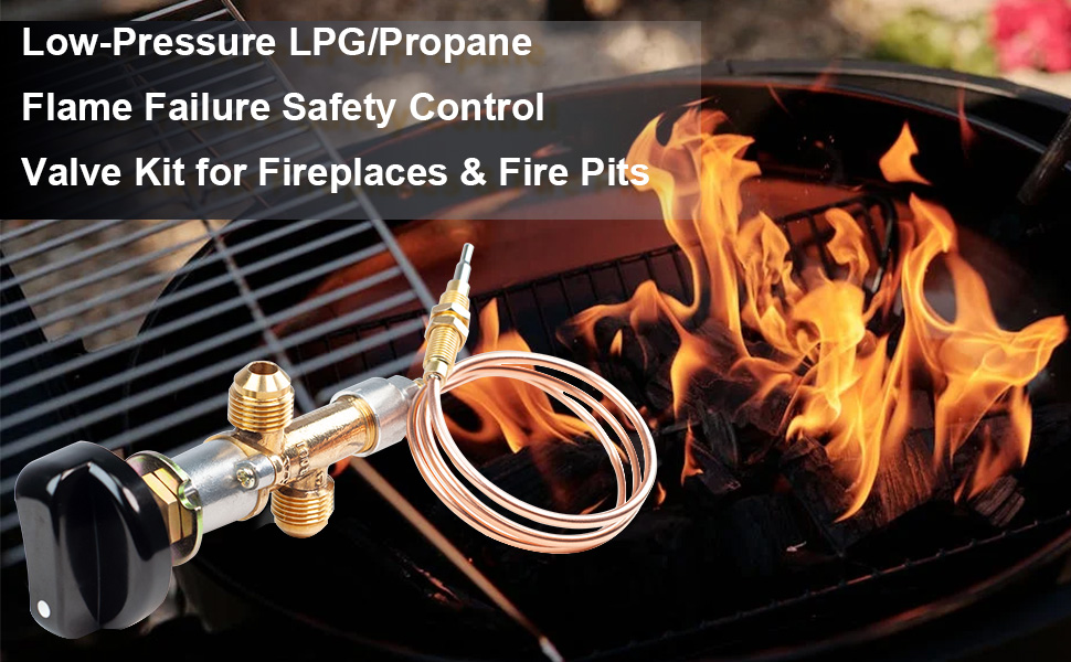 Gas Fireplace Fire Pit Flame Failure Safety Control Valve Kit