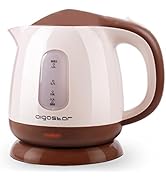 Aigostar Romeo - Mini Electric Tea Kettle, BPA Free, 1.0L, 1100W, Hot Water Heater, Light Apricot...