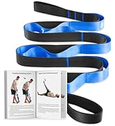 Trideer Stretching Strap for Physical Therapy, Non-Elastic Yoga Straps for Stretching with 10 Loo...